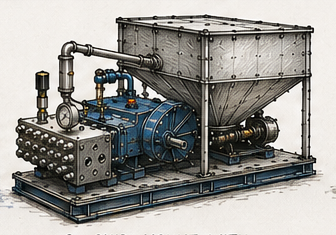 Plunger hopper tank mounting